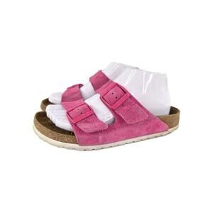 Birkenstock Women's Arizona SF Sandals US 7 Fuchsia Tulip Pink Suede Slide